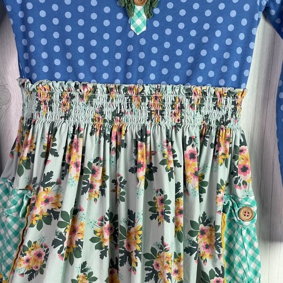 Matilda Jane Dress Joanna Family Heirloom Girls 8 Polka Dot Floral Fit Flare - Picture 3 of 11